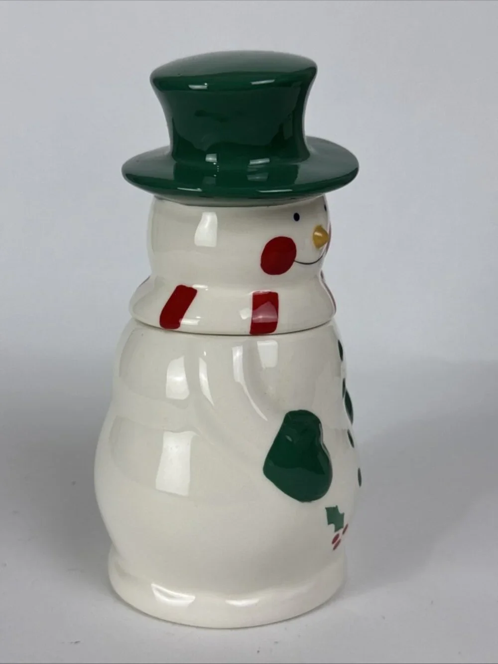 Temptations Snowman Green Hat Ceramic 12oz Mug holiday Christmas decor cup